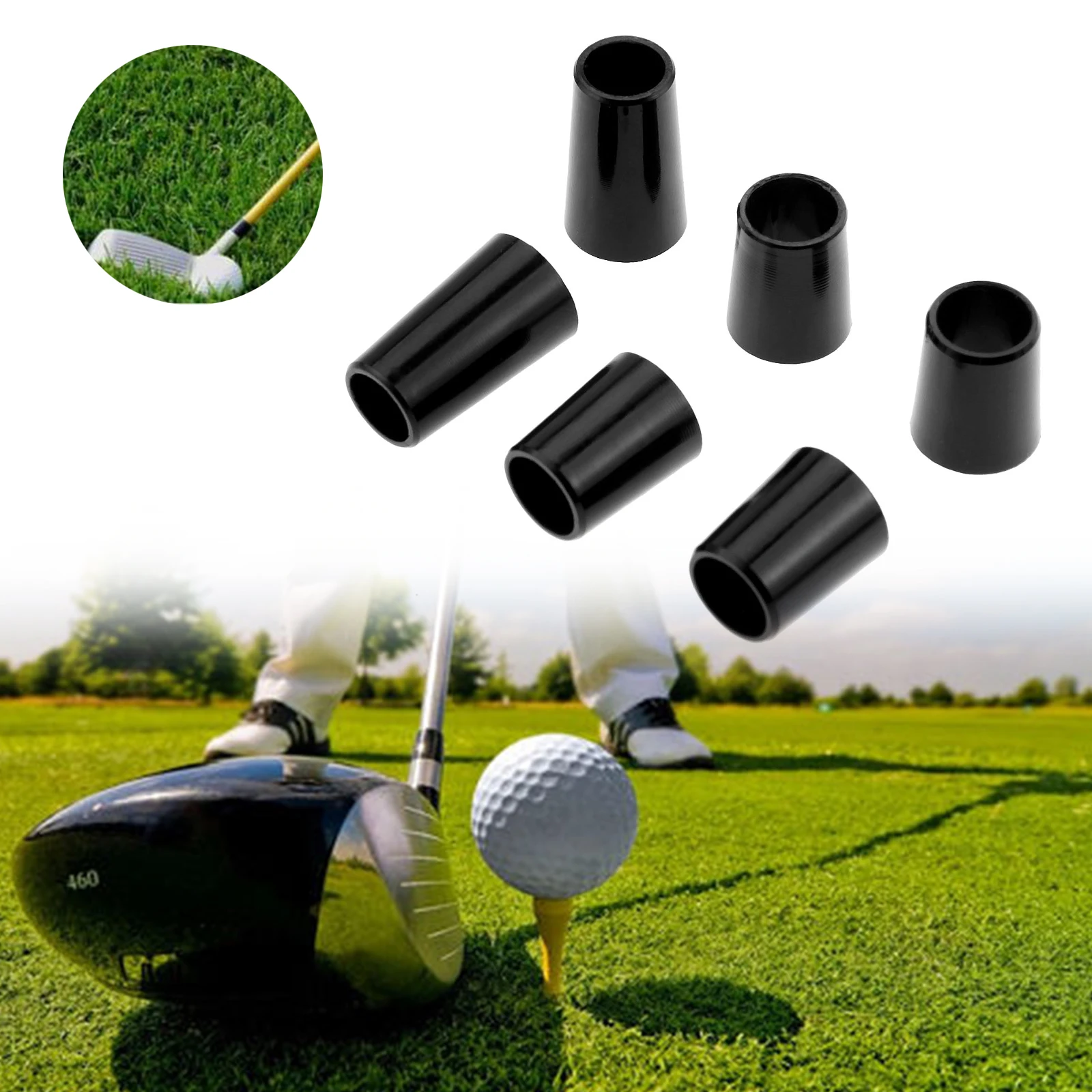 20 Pcs Black Golf Ferrules For Tip 0.335 and 0.370 Inch Irons Shaft Golf Accessorie Golf Club Sleeve Ferrule Tip 0.335 0.370