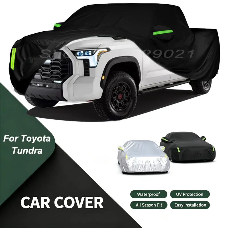 Car Cover For Toyota Tundra Waterproof Dustproof Outdoor Protection, UV Snow Sun Resistant Auto Exterior Cover Car Sunshade