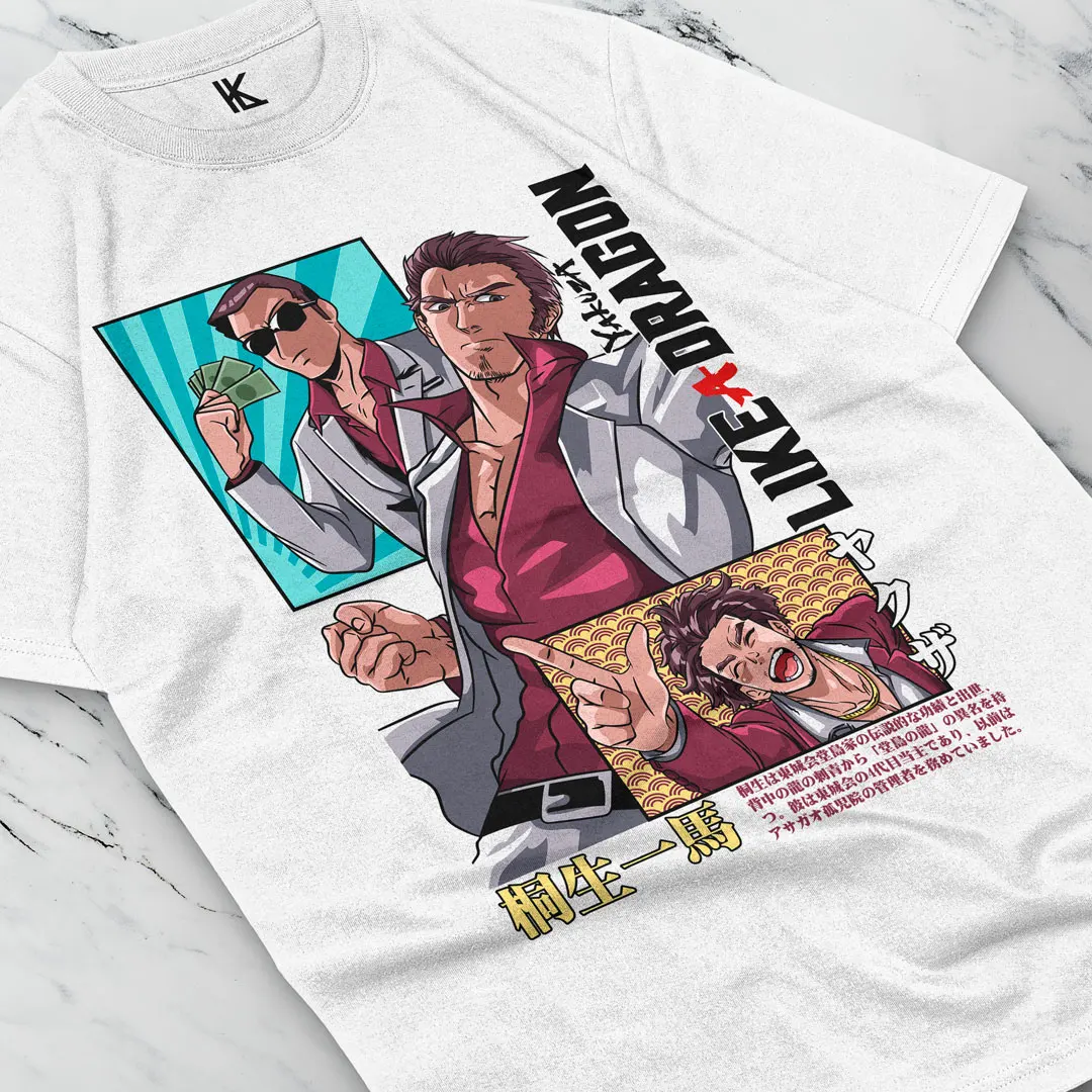 Yakuza Kazuma Kiryu Premium T-Shirt White Shirt Custom Aldult Teen Unisex Digita