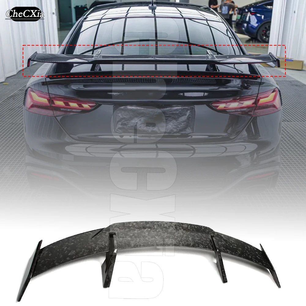 For Audi Sedans Three Box Cars MP Style Carbon Fiber Material Rear Spoiler Trunk Luggage Compartment Cover Spoiler Tail Wing