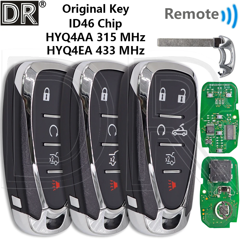 

Great Original ID46 Chip 315/433MHz Car Remote Key For Chevrolet Sonic Trax Spark Cruze Malibu Blazer Traverse Equinox Camaro