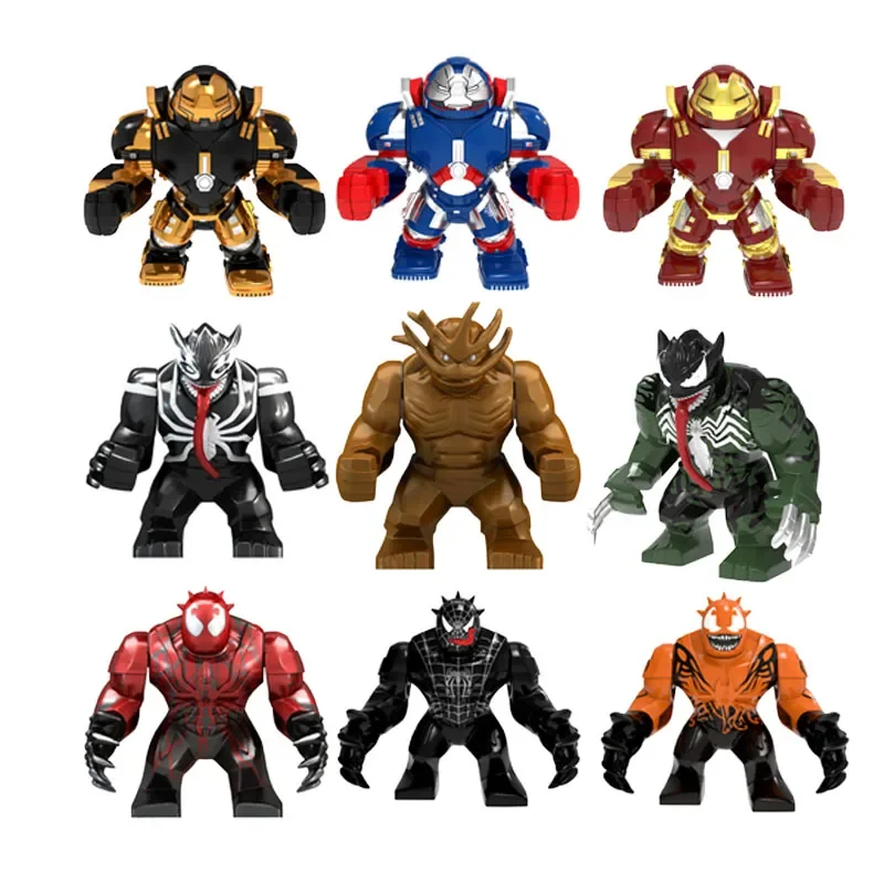 Mini Bloco de Construção Action Figure Para Crianças, Estatueta Marvel, Super-Heróis, Homem De Ferro, Conquistador, Hulk, Puzzle Toy, Presente de Aniversário