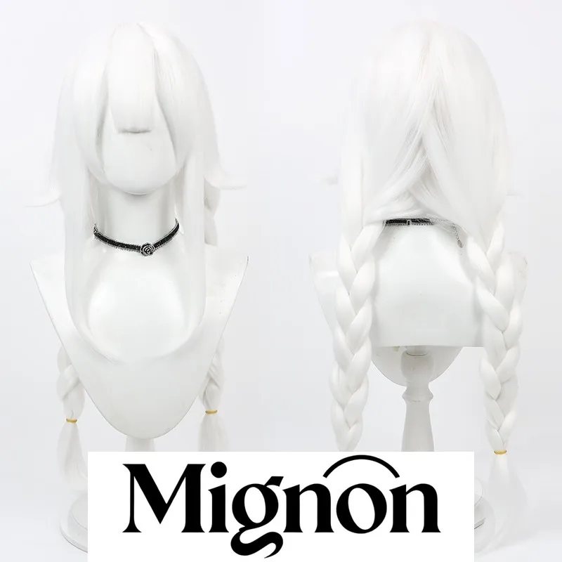 

Azur Lane Le Malin Bunny cosplay wig white twin braids Halloween gift