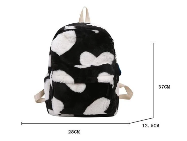 Heart Plush Cartoon Backpack Girl Plush Backpacks Cute Fur Backpacks Children School Bags Kids Gift Book Bag Mochilas Para Mujer