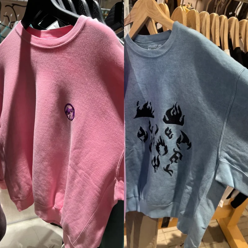 

Heavy Duty Washed Batik Blue Pink Embroidered Cavempt Hoodie Casual Loose Fitting Men Women C.E Pullover Top