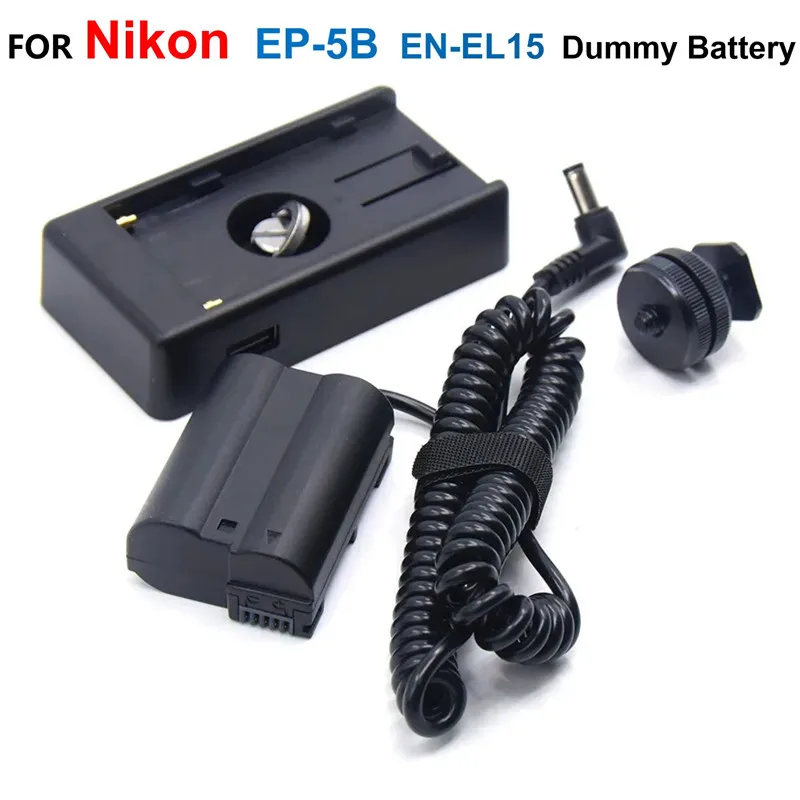 EP-5B EN-EL15 Dummy Battery With NP F970 F750 F550 Battery Adapter Plate Kit For Nikon 1 V1 Z6 Z7 D500 D750 D800 D810 D850 D7500