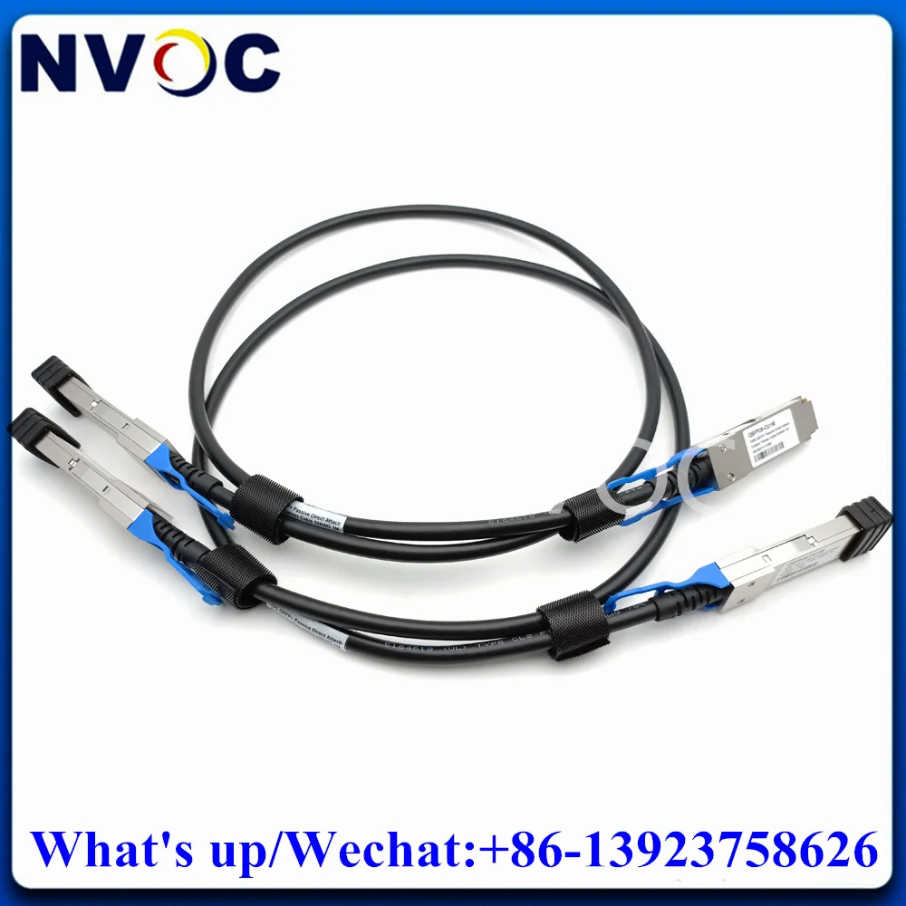 2Pcs Black Passive 100G QSFP28 3M Cable,100Gbps Copper 28AWG PVC Direct Attach Twinax