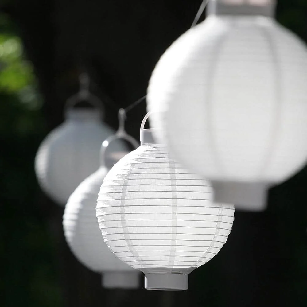 

White Nylon Round Lantern 3-Pack so you can hang them anywhere outside to perfectly accent your outdoor surroundings.