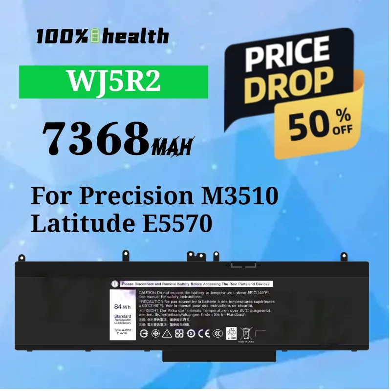 

WJ5R2 7368mAh Laptop Battery for Dell Precision M3510/Latitude E5570 Lithium Rechargeable Battery