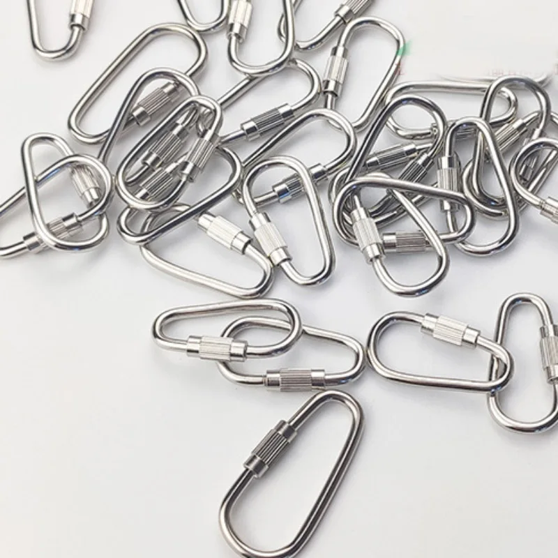 سلسلة مفاتيح بإبزيم معدني لتسلق الجبال ، برغي صغير الحجم ، برغي قابل للفصل ، قفل ملولب ، سوار وقلادة تصنعها بنفسك