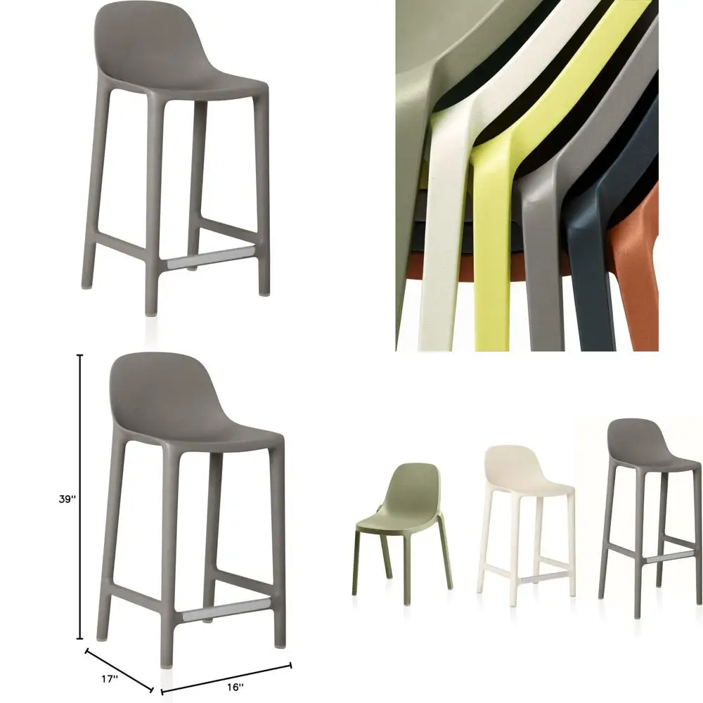 

30-Inch Light Grey Metal Barstool
