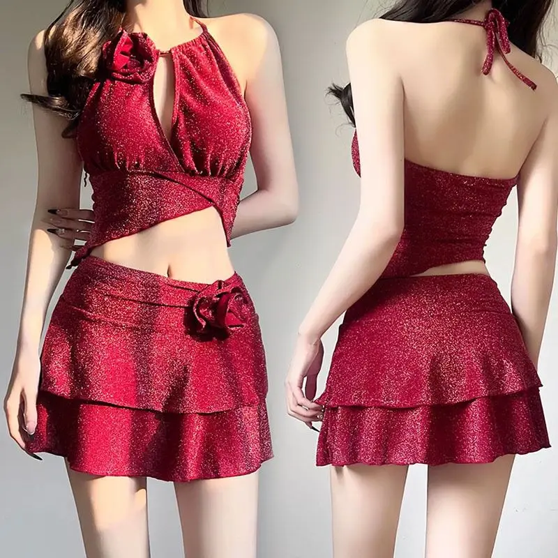 New Arrival 2 Piece Bikini Set Women Korean Style Pure Desire Swimwear Sexy Beachwear Holiday Resort Spa Suit Photo Ready view 3