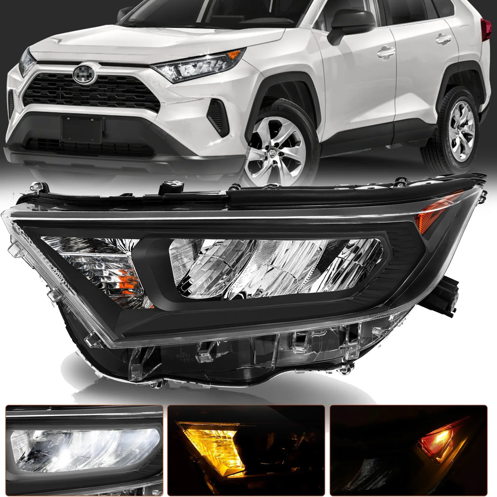 

Headlight Assembly For 2019-2022 Toyota RAV4 LE XLE Driver Left Side Lamp