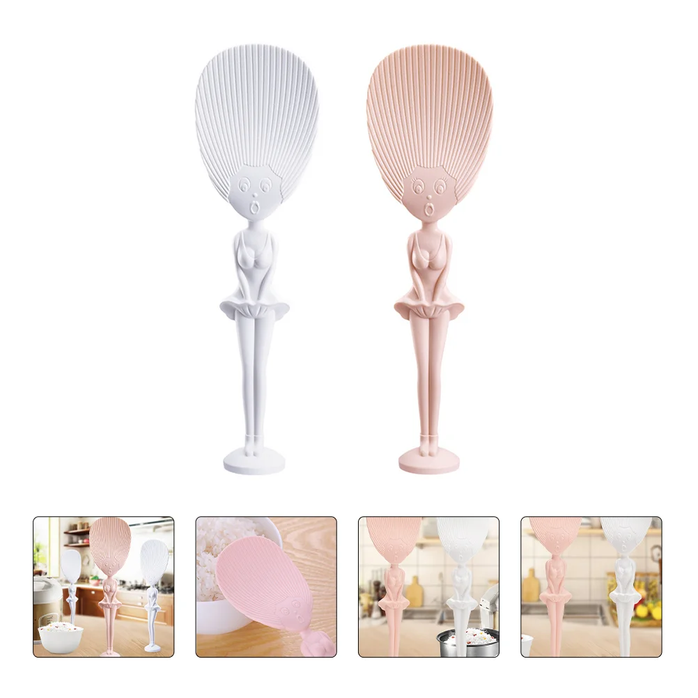 

2PCS Standing Serving Rice Paddle Creative Rice Paddle Delicate Rice Paddle Rice Spoon Rice Scoop Serving Paddle