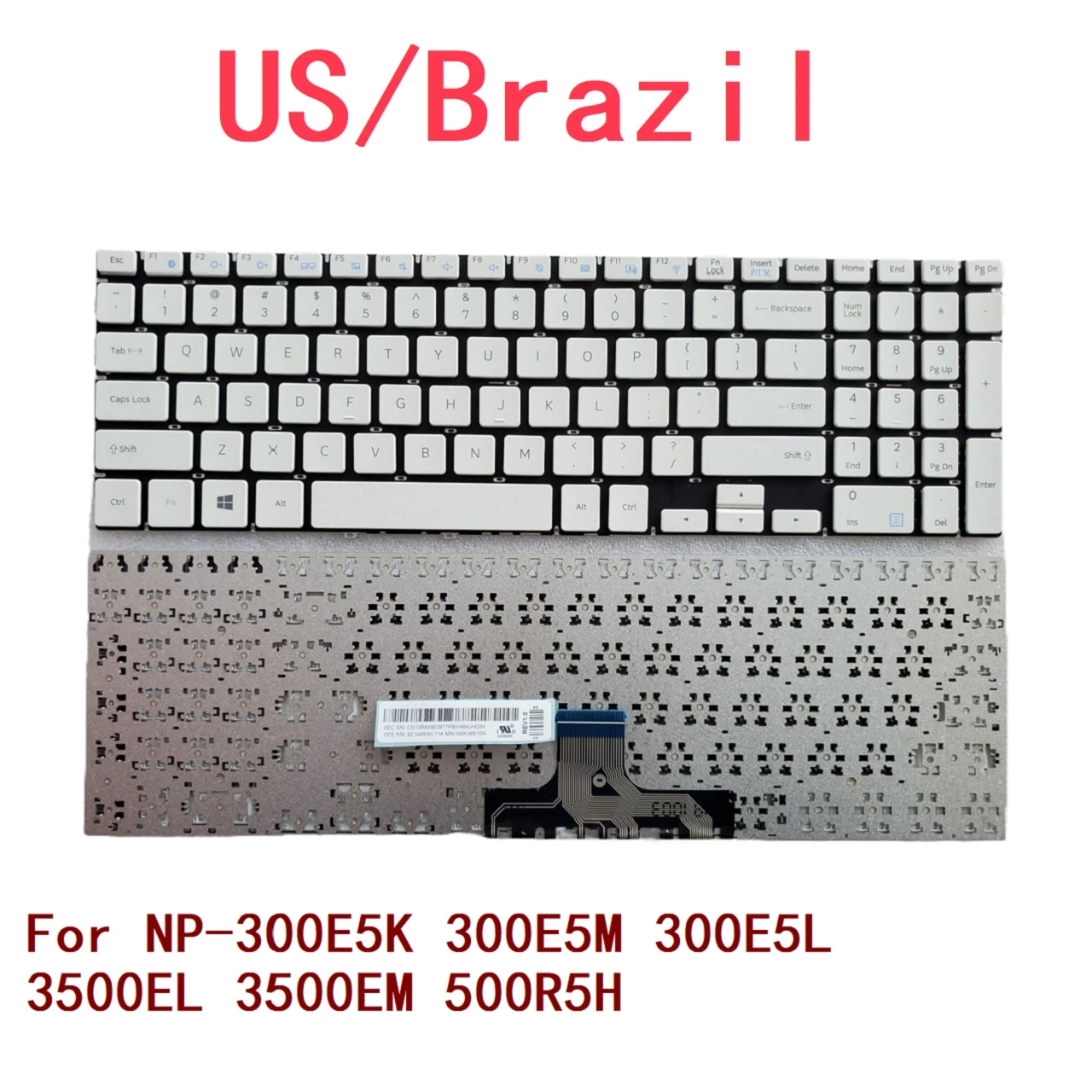 Nowa klawiatura do laptopa z Brazylii dla Samsung NP-300E5K 300 e5m 300 e5l 3500EL 3500EM 500 r5h wymiana notebooka