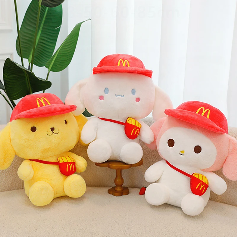 

Plush Toy Pudding Dog My Melody McDonald Hat Backpack Cartoon Anime Stuffed Doll Kids Birthday Xmas Gift for Children 120-128