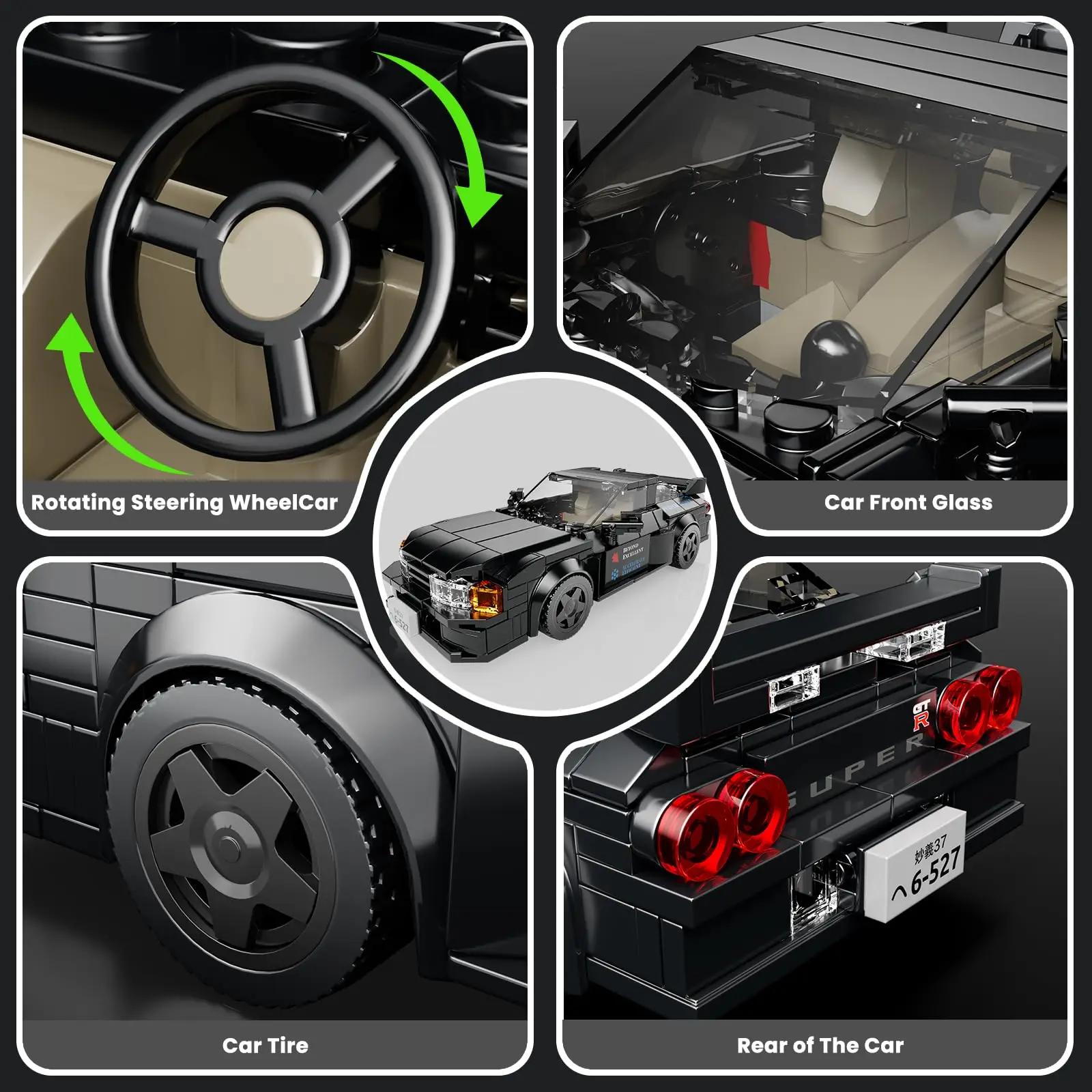 

Mould King Initial D Car Skyline GTR32 Race Car Building Sets With Display Case, 27014 Collectible Speed Champion Car Building Blocks, Classic Race Car Building Kits For Adults Kids (359PCS)