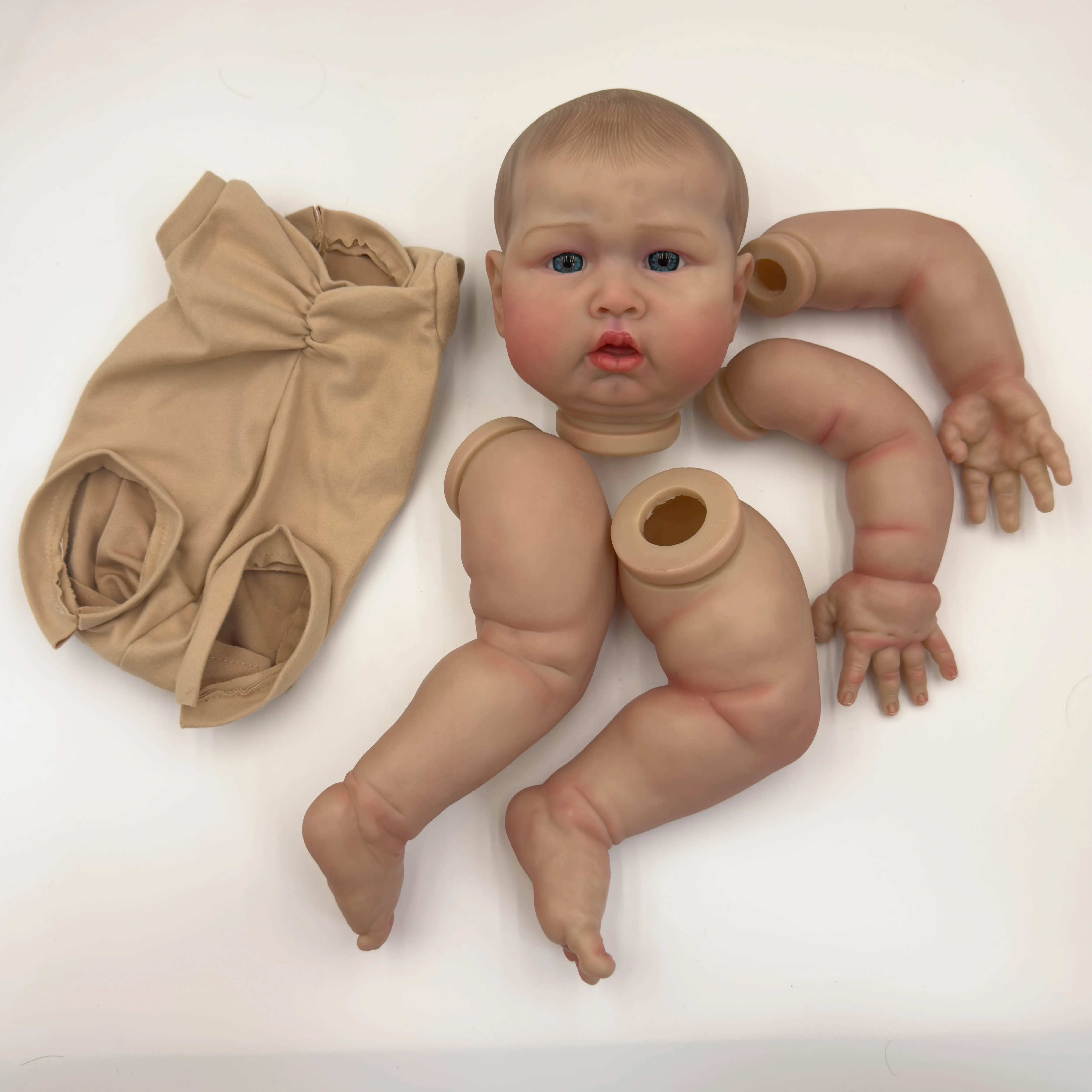 NPK 24inch Blue Sparrow Lifelike Reborn Doll kit painted Doll kit Unfinished Doll parts With Hand Painted Hair