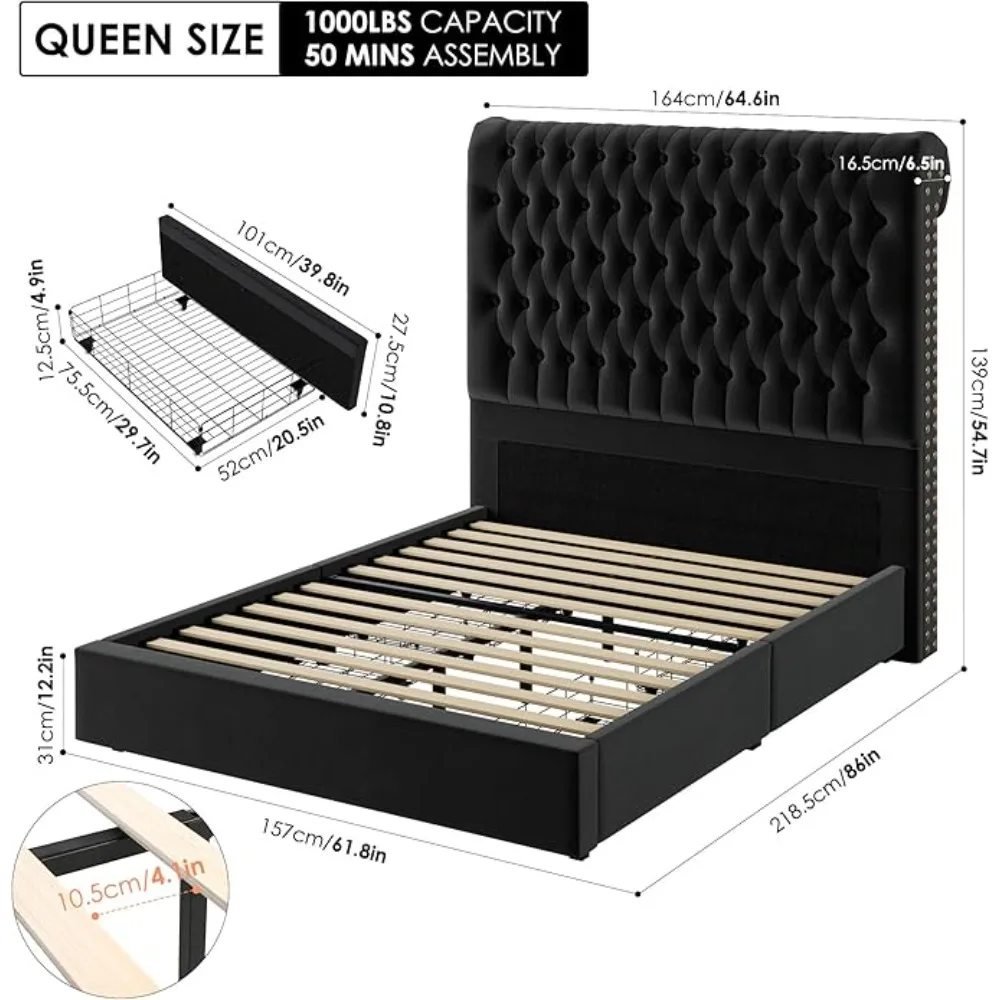 Queen Size Bed Frame 55