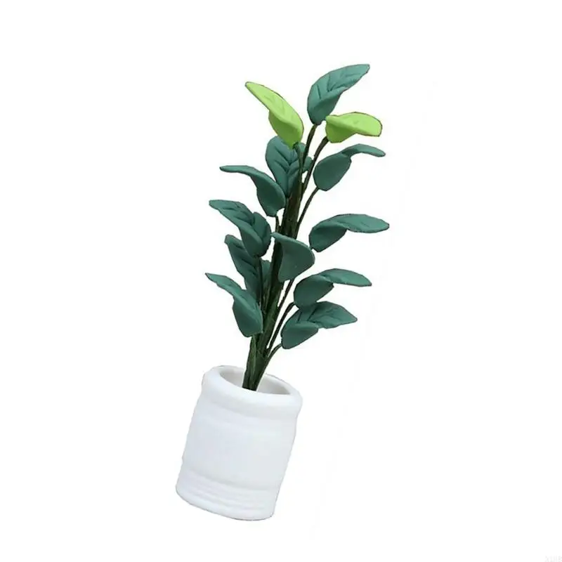 1:12 bambole pianta foglia verde artificiale per foglie gioco finto