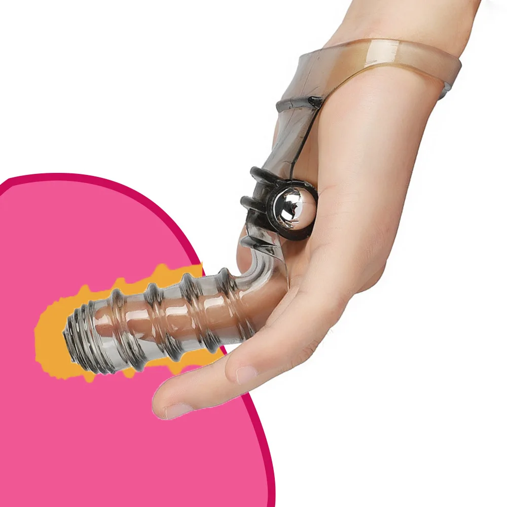 Triple Finger Sleeve Vibrator Delay Extender HandJob Clit Stimulate Squirt Brush Woman Orgasm Massager Condom Stick #1