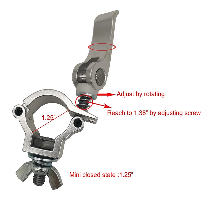 Imagem -05 - Alumínio Stage Lighting Truss Clamp Quick Release Tubulação od Heavy Duty 165 Lbs Movendo a Luz Principal 10 Packs 3235 mm