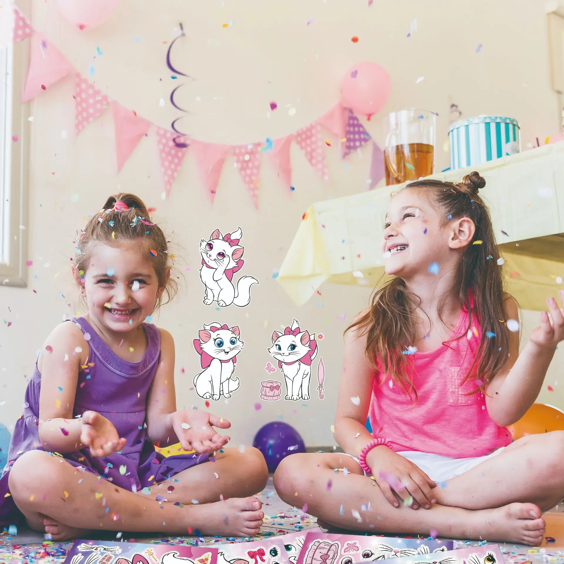 8/16 ورقة ديزني الأرستقراطيين ماري القط لغز ملصقات لتقوم بها بنفسك رايدر تشيس تجميع بانوراما الاطفال لعبة الأولاد لعبة هدية حفلة