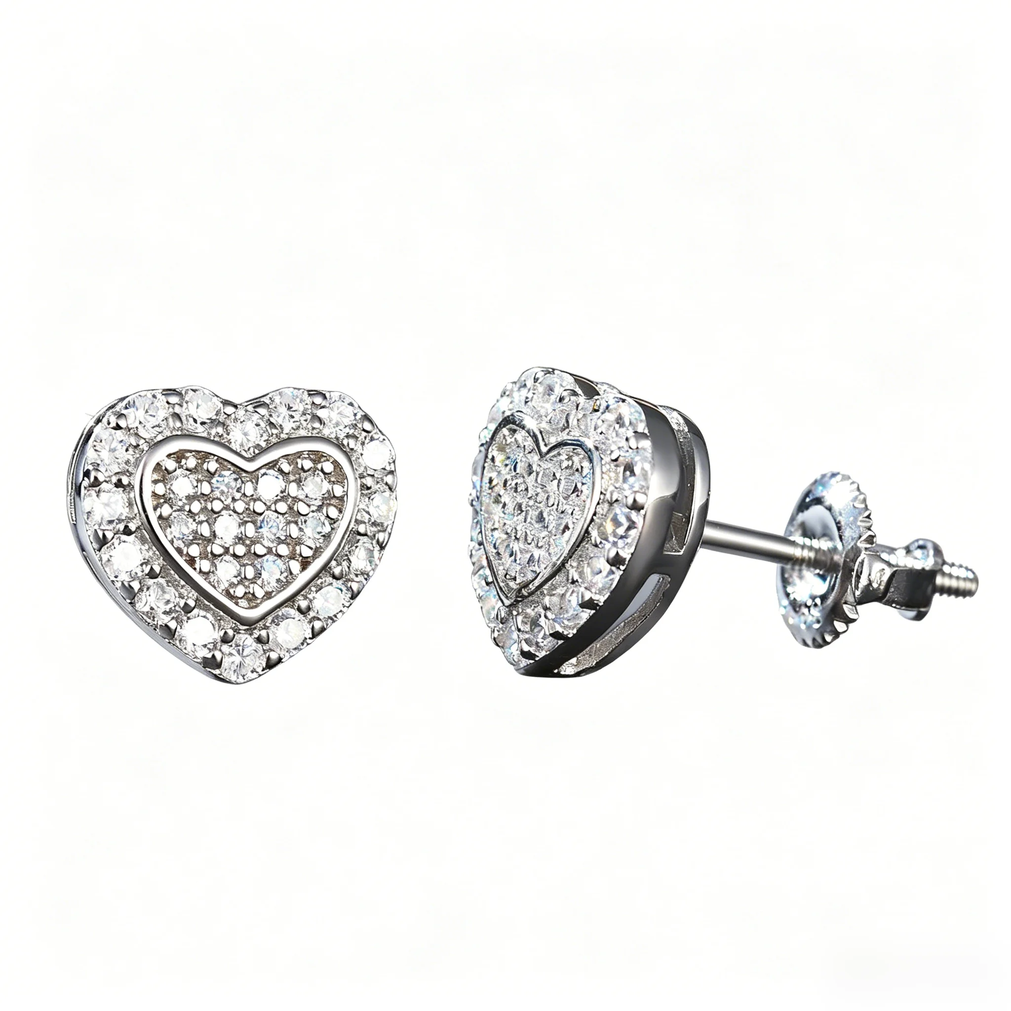 

Heart Moissanite Earrings 925 Sterling Silver Stud Earring for Women with Gra Certificate Valentine's Day Gift New 2025