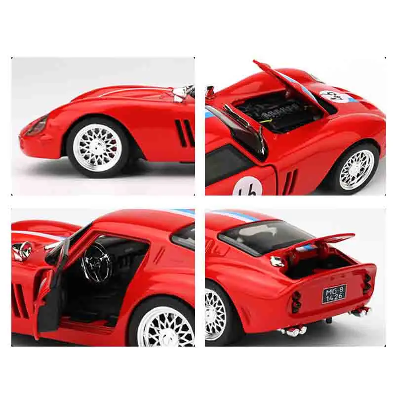 1:32 250 GTO Supercar alliage voiture modèle son et lumière retirer jouet pour enfants à collectionner cadeau d'anniversaire