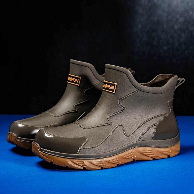 

Men's Casual Waterproof Rain Shoes Large Size Fashion Thick Sole Comfortable Boots Men's Women's Rain Boots