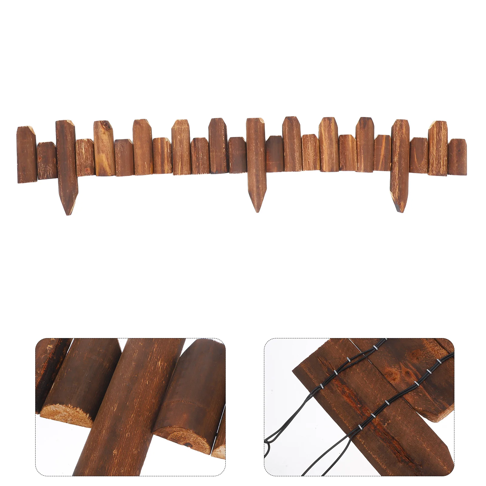 

Wall Guardrail Simulation Fence Border Edging Wood Reusable for Landscaping Courtyard Garden