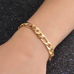 Hot classic 925 sterling Silver 18K gold color 8MM geometry Bracelets for man Women Fashion Party wedding Gifts fine Jewelry