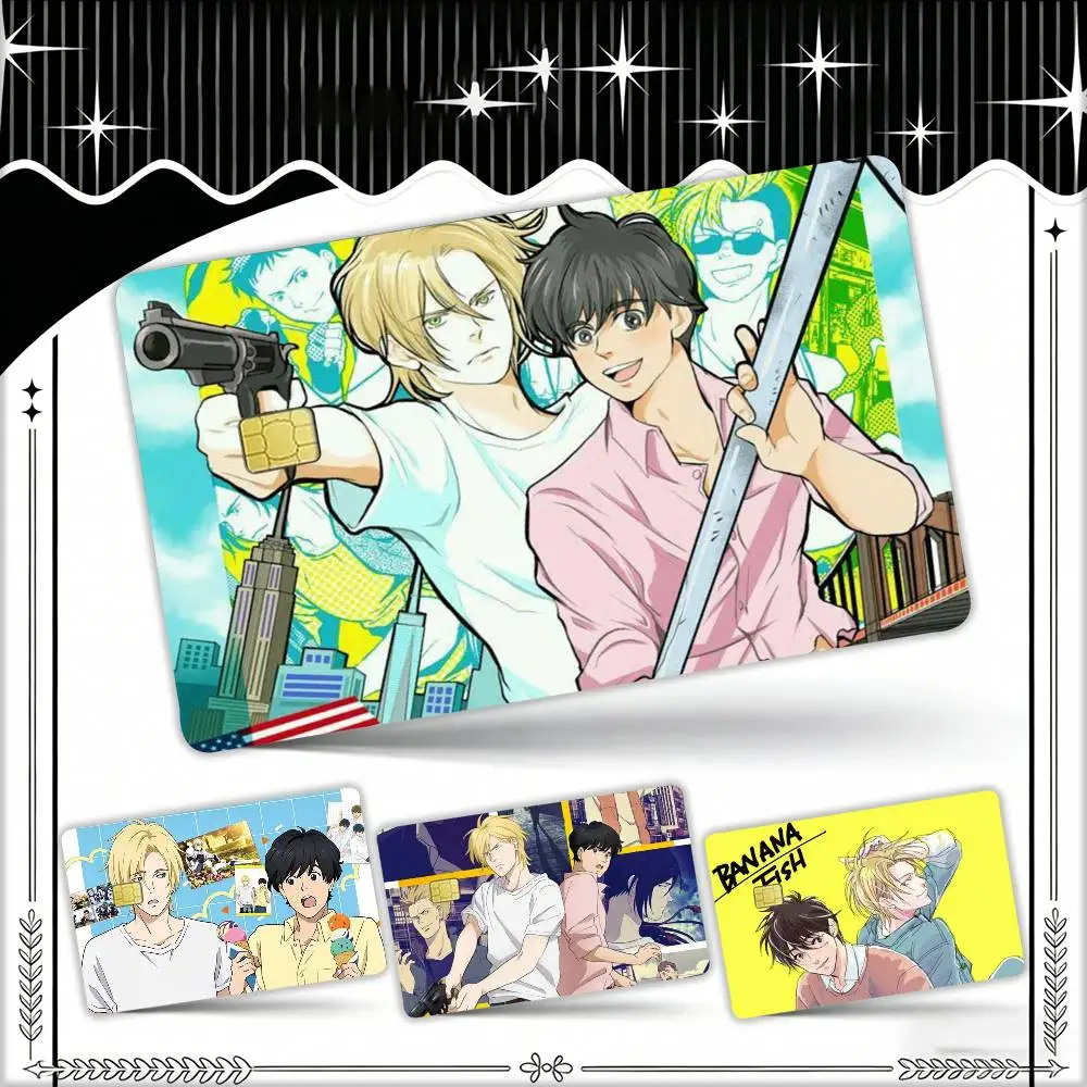 

Banana Fish Anime Waterproof Film Skin Cover Credit Card Stickers Debit Front Bank Bus Pass