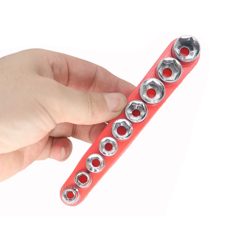 Juego de adaptador de enchufe de taladro de alta dureza, herramienta de reparación manual, accesorios de taladro eléctrico, 9 piezas, 5-13mm, Hexagonal, 1/4 pulgadas