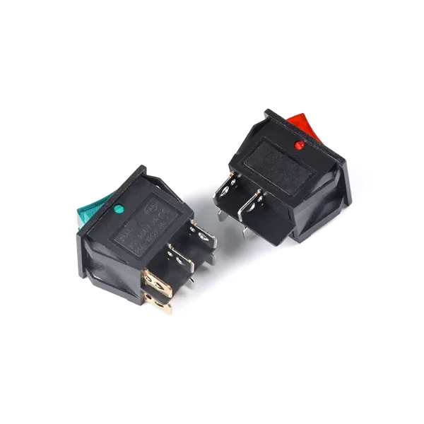 KCD6 KCD8 Boat Rocker Switch Dual Lamp Duplex Power Switch 16A 250V 20A 125V 4pin 6pin 2-speed 3-speed Black Red Green with LED