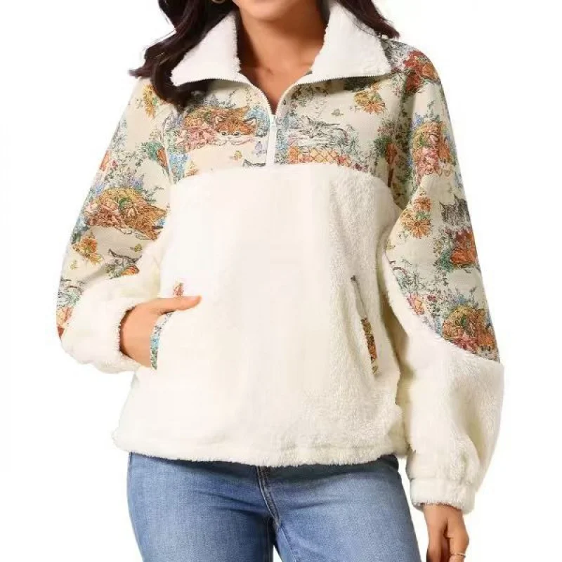 QICHE Women Clothing 2026 Autumn Winter Spliced Long Sleeve Outerwear, Hot Selling Women Coat, Female Clothes