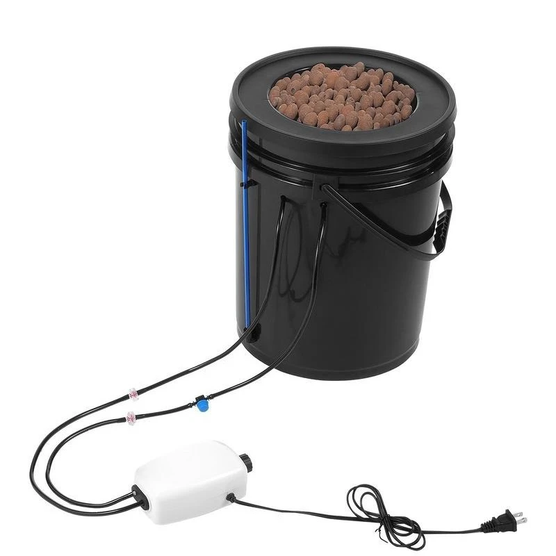 

Hydroponic Culture Kit 5 Gallon For Indoor Tent Greenhouse Balcony, Top Drip Irrigation Deep Water Circulation Bucket System Black PE Material High Growth Efficiency 10 Inch Net Cup Basket 1-Pack Includes Air Stone Tubing
