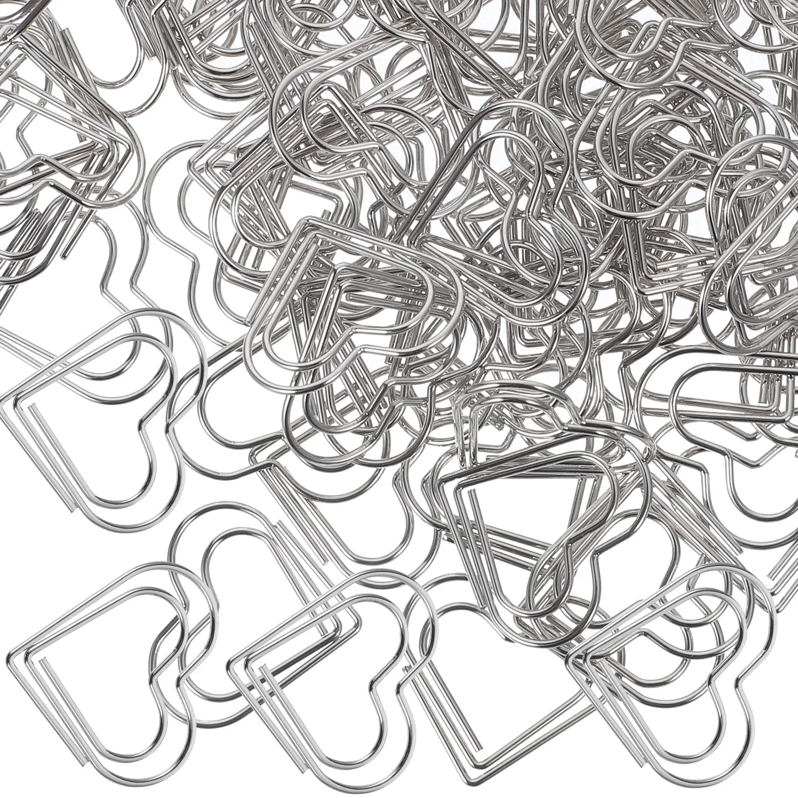 

100Pcs Decorative Paper Clips Heart Shaped Metal Tiny Clip for Calendar Notebook Scrapbook Notepad Filing Organizing Office