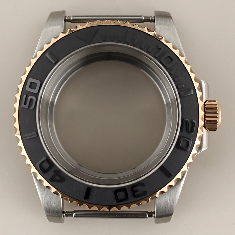 Caja de reloj impermeable NH35 de 40mm, cristal de zafiro para Seiko NH35 NH36 NH34 38 Miyota 8215 2824, movimiento de 28,5 mm, piezas de caja de yate