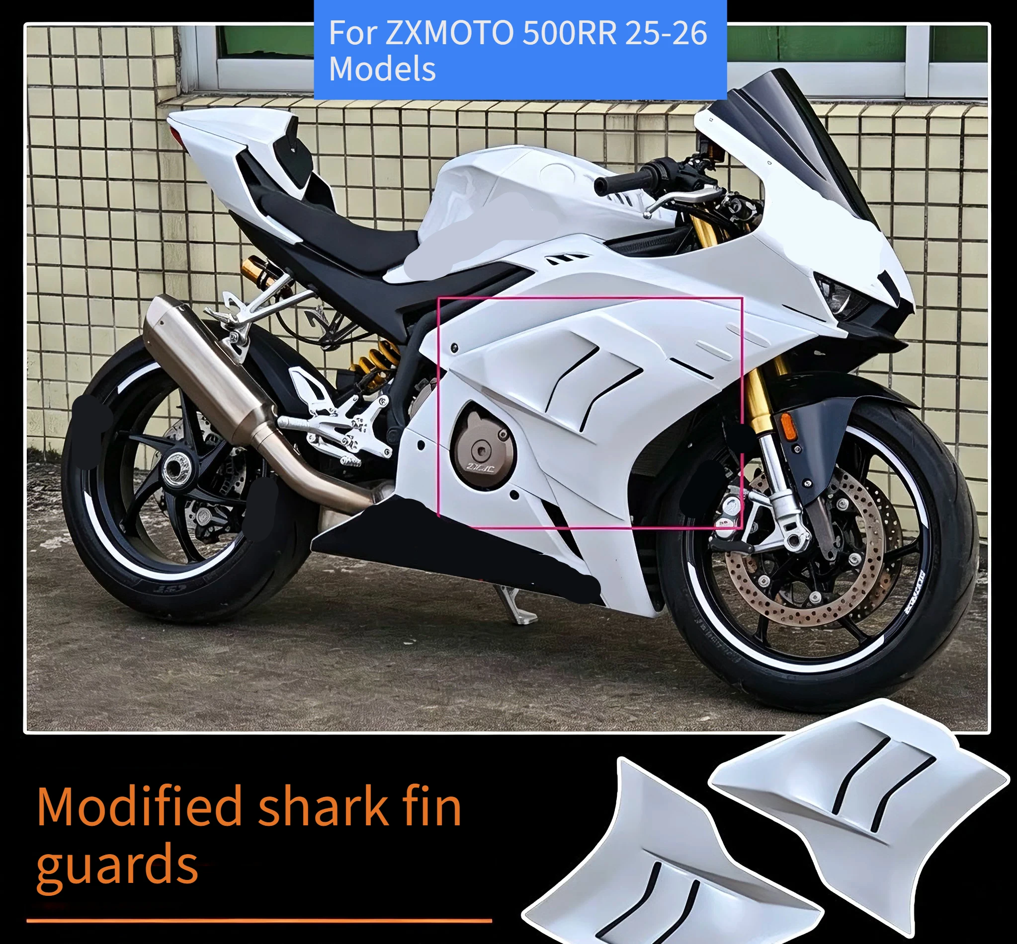 For ZXMOTO 500RR 25-26 Models Motorcycle Shark Fin Side Winglet