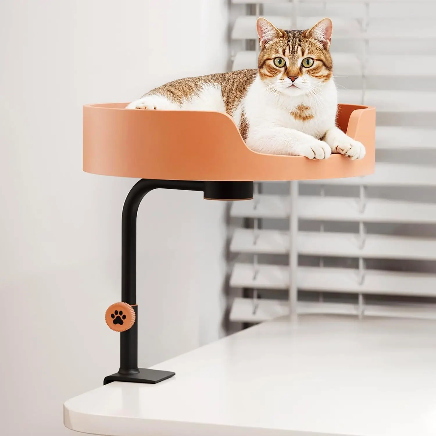 

Desk Cat Bed Nest Perch, Space-Saving Mount, Durable Frame, Easy Install, Removable Cushion