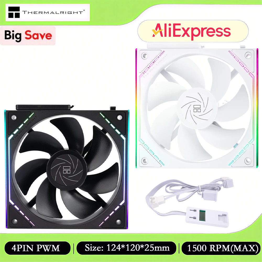 

Thermalright TL-M12QR 1/3/5 PCS Корпусный вентилятор для ПК, ARGB 120 мм, 1500 об/мин/47.6 куб. футов в минуту/бесшумный/обратный выпуск воздуха