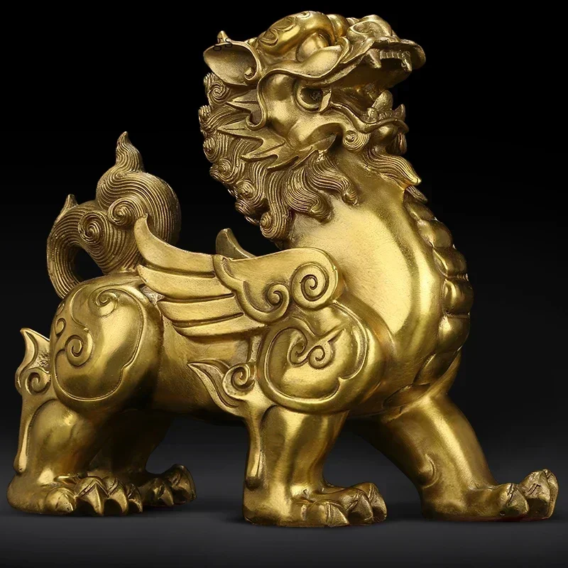 Zhaocai metal Pixiu Ornament living room home decor Feng Shui Absorb wealth Housewarming Opening Gifts Chinese style Crafts
