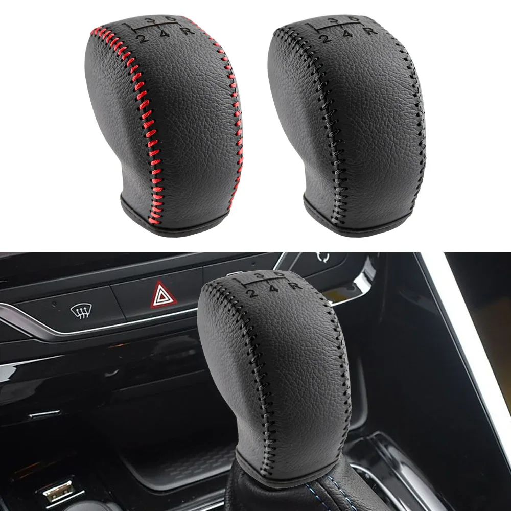 Perilla de palanca de cambios de cuero genuino para coche, cubierta para Peugeot 208 301 308 Partner Rifter 2017-2024 2008 14-18 para Citroen C3 17-21 MT