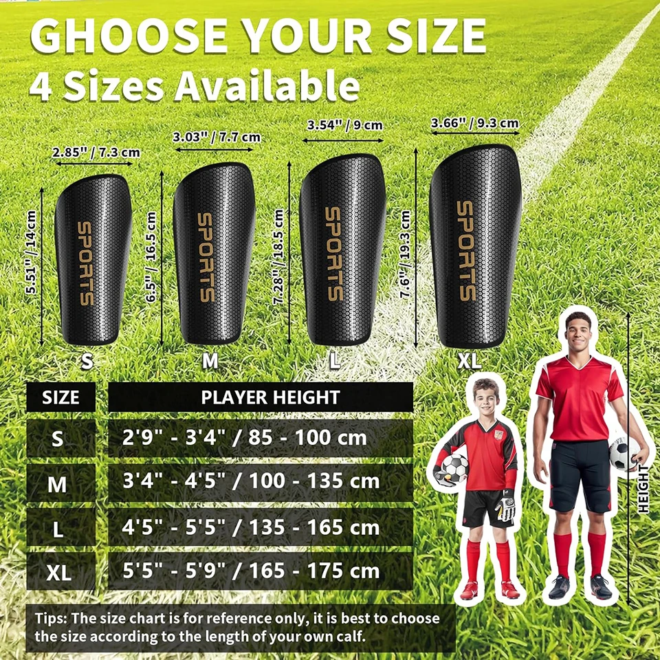 Loogdeel Soccer Shin Guards for Kids Youth Adults - Shin Pads and Sleeves with Optimized Insert Pocket for Boys Girls Men Women