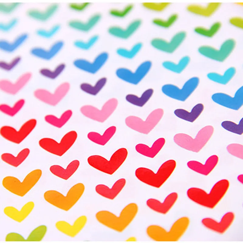 6 psc/lot Colorful cute decoration Sticker Post Sticker Paste Photo album Love shape Wall stickers candy color