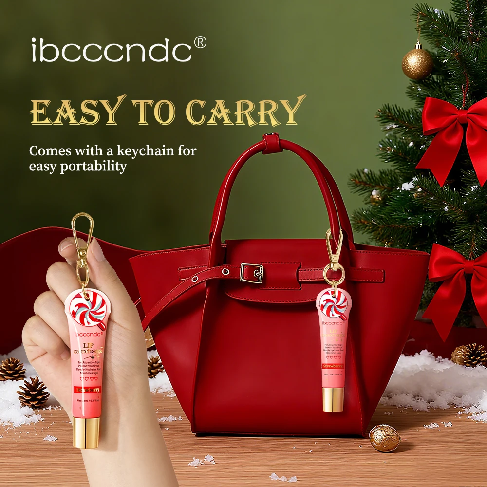 الشفاه كومبو 2 قطعة الفراولة ترطيب ملمع الشفاه وزيت الشفاه المغذي السائل بلسم عيد الميلاد ماكياج طقم هدايا للنساء ملمع الشفاه #6