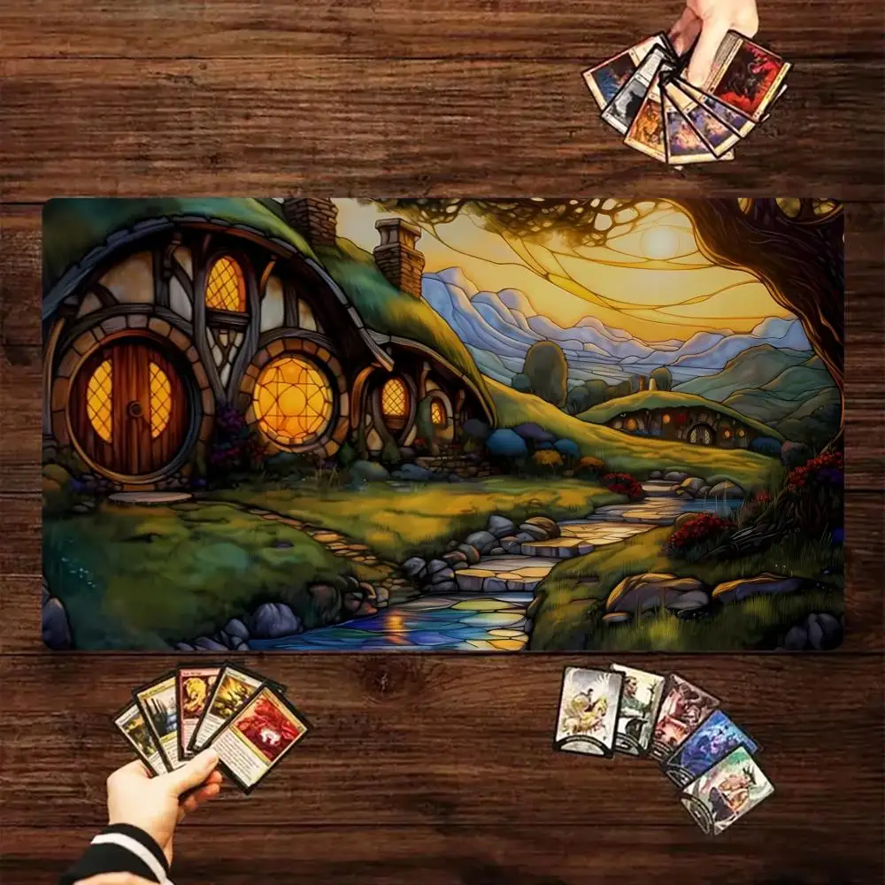 

Hobbit Hole Art Mouse Pad Card Game Mat Large Computer Office Mousepads 35X60cm Anti-slip for MTG DTCG CCG RPG Trading Mats