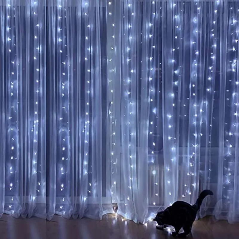 6x3/4x2/3x3m Led Curtain Garland Festoon Fairy Lights with Remote New Year Garland Christmas Decoration Party Wedding Home Decor