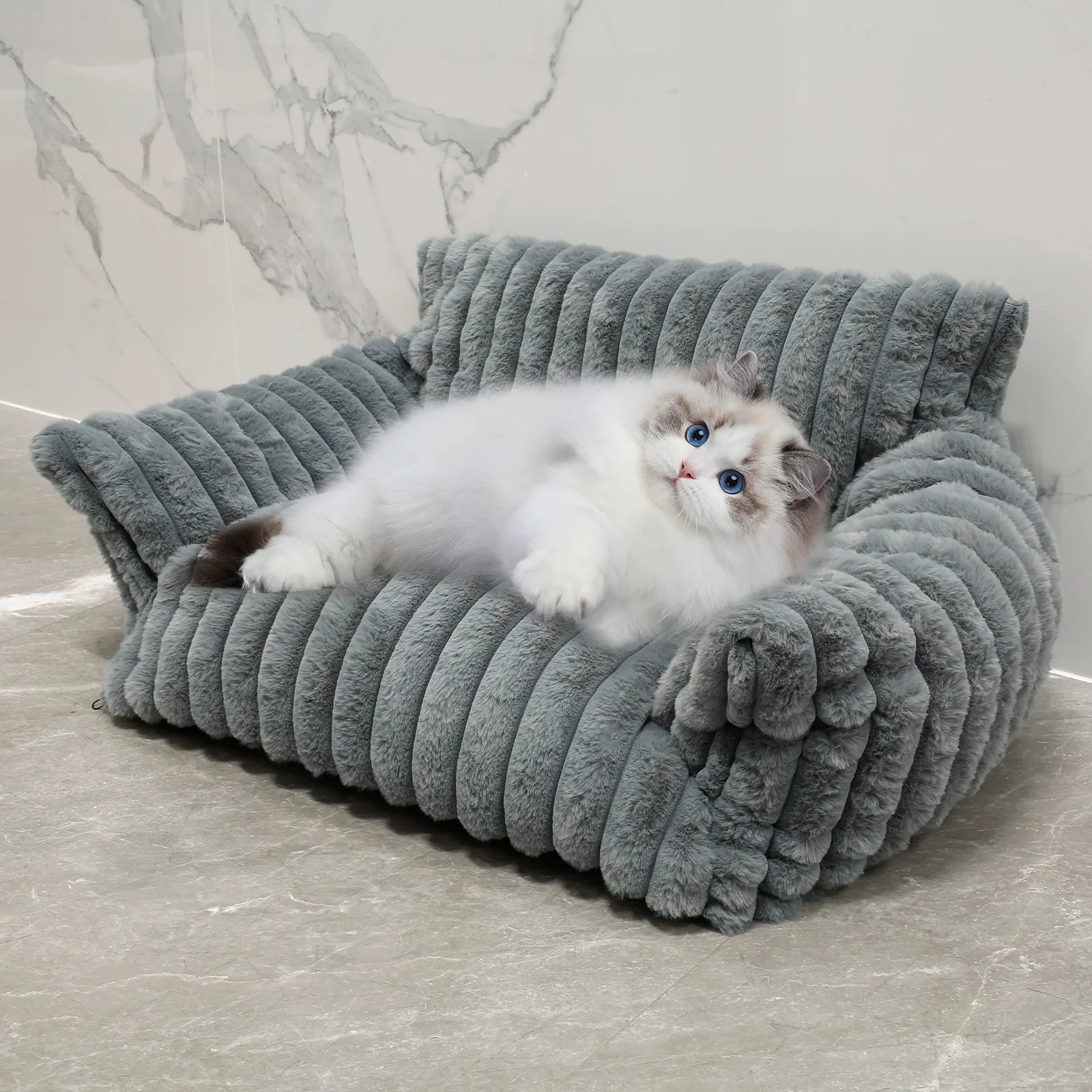 

Cat Bed Sofa Soft Pet Dog Nest Winter Warm Sleep Luxury Furniture Removable Washable for Small Medium Dogs Cats